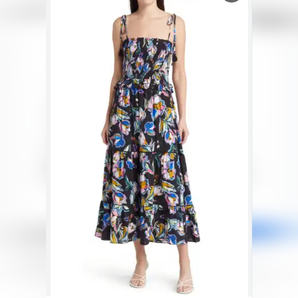 NEW LOST + WANDER Floral Black Maxi Dress size S